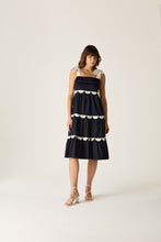 Load image into Gallery viewer, Meredith Scallop Dress Navy
