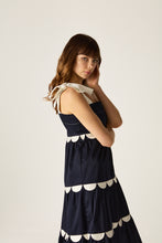 Load image into Gallery viewer, Meredith Scallop Dress Navy