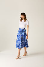 Load image into Gallery viewer, Corrine Blue Wave Wrap Skirt