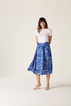 Load image into Gallery viewer, Corrine Blue Wave Wrap Skirt