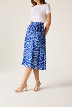 Load image into Gallery viewer, Corrine Blue Wave Wrap Skirt