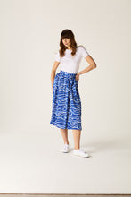 Load image into Gallery viewer, Corrine Blue Wave Wrap Skirt
