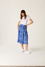 Load image into Gallery viewer, Corrine Blue Wave Wrap Skirt