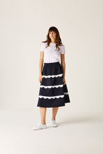 Load image into Gallery viewer, Francesca Scallop Skirt Navy
