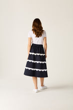 Load image into Gallery viewer, Francesca Scallop Skirt Navy
