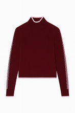 Load image into Gallery viewer, Burgundy / Pink Check sleeve Cashmere Mix