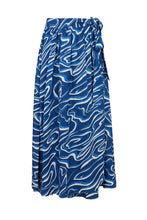 Load image into Gallery viewer, Corrine Blue Wave Wrap Skirt