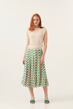 Load image into Gallery viewer, Pink/Green  Checkerboard Midi Skirt