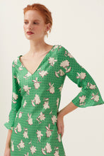 Load image into Gallery viewer, Polka Dot Floral 3/4 Sleeve Dress