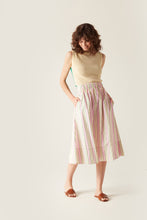Load image into Gallery viewer, Niki Elasticated Waist Skirt Pink Stripe
