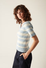 Load image into Gallery viewer, Lee Organic Blue Short Sleeve Knit
