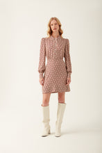 Load image into Gallery viewer, Eleanor Mini Dress Diamond Geo Maroon