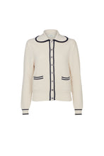 Load image into Gallery viewer, Cecila Cashmere Mix Cardigan with Collar Cream/Navy
