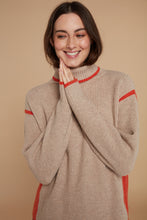 Load image into Gallery viewer, Illana Roll Neck Jumper Beige and Orange
