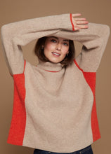 Load image into Gallery viewer, Illana Roll Neck Jumper Beige and Orange
