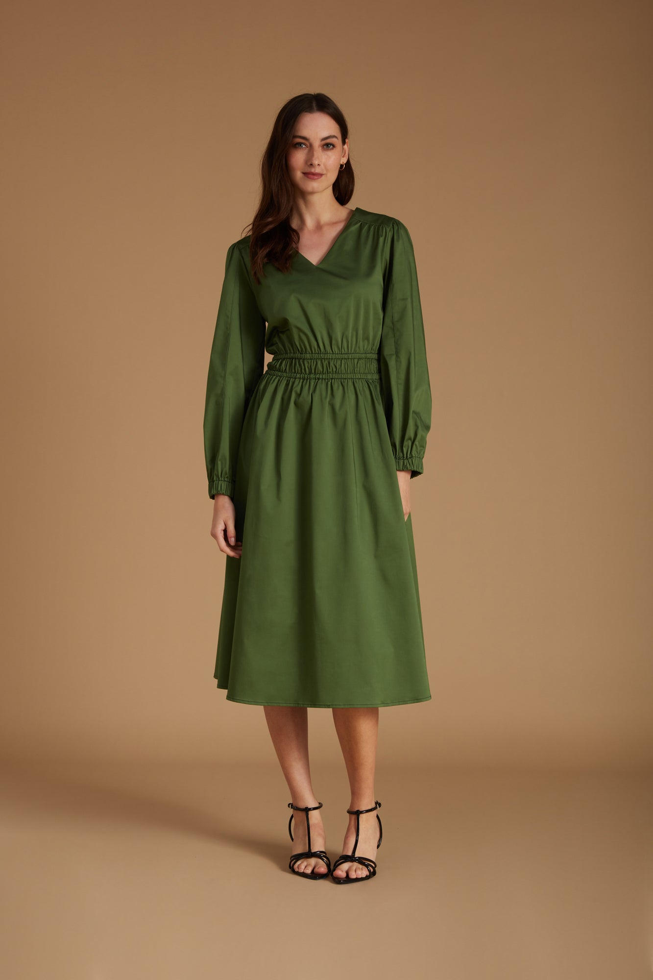 Stella Dress Forest Green Mirla Beane Stella Dress Forest Green Mirla Beane