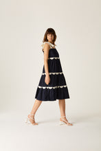 Load image into Gallery viewer, Meredith Scallop Dress Navy
