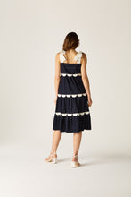 Load image into Gallery viewer, Meredith Scallop Dress Navy
