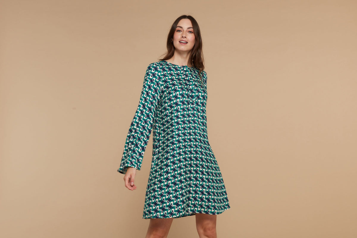 Ruth Swirl Print Dress – Mirla Beane