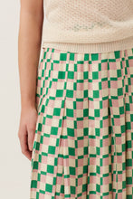 Load image into Gallery viewer, Pink/Green  Checkerboard Midi Skirt
