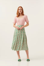 Load image into Gallery viewer, Pink/Green  Checkerboard Midi Skirt
