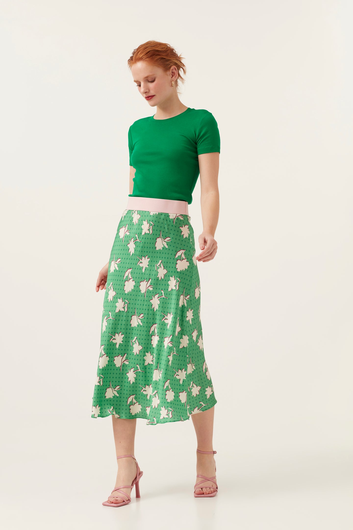 Polka Dot Floral Skirt
