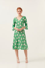 Load image into Gallery viewer, Polka Dot Floral 3/4 Sleeve  Dress
