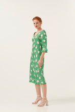 Load image into Gallery viewer, Polka Dot Floral 3/4 Sleeve  Dress
