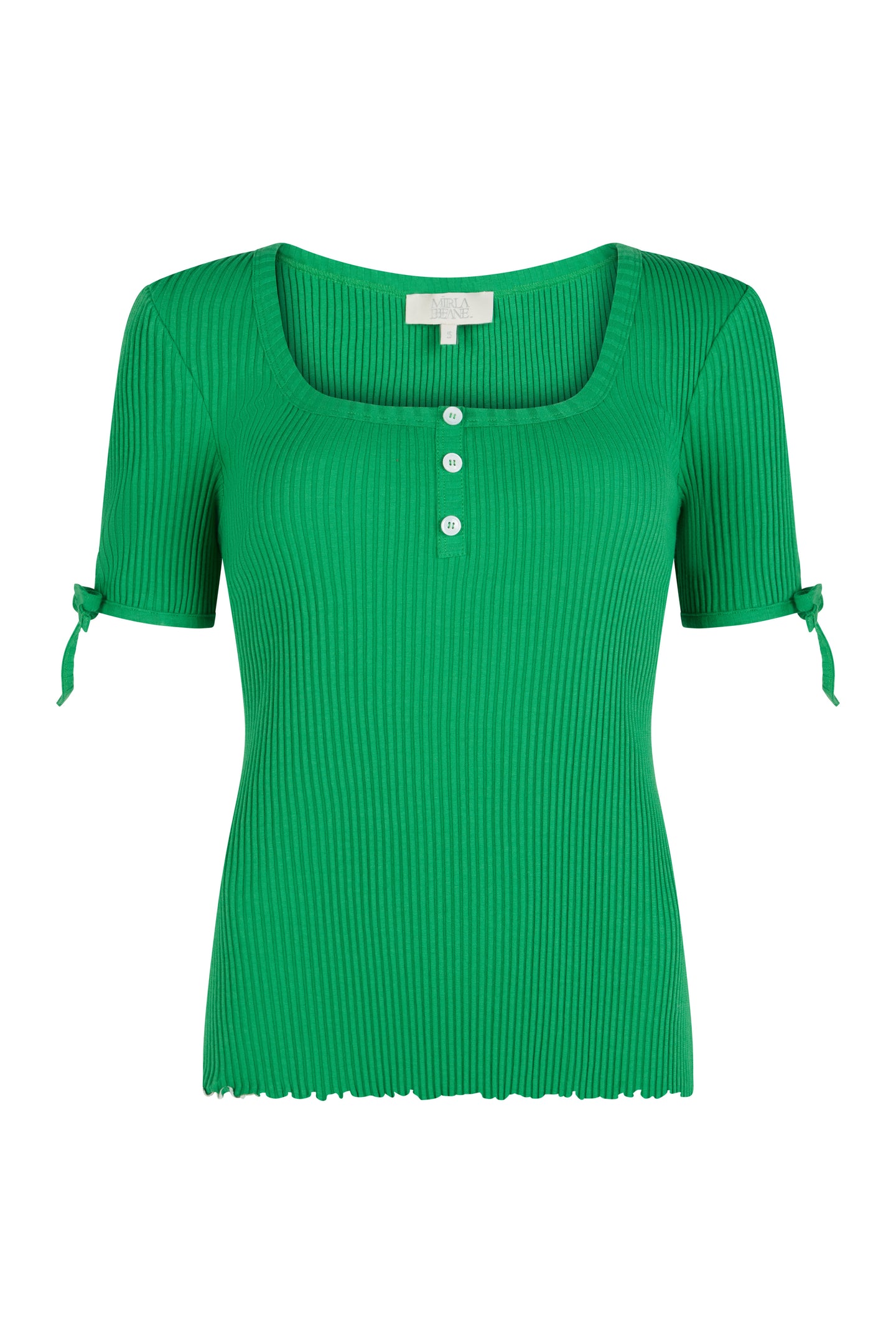 Rib Short Sleeve T Shirt Green