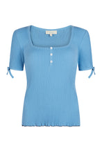 Load image into Gallery viewer, Rib Short Sleeve T Shirt Blue
