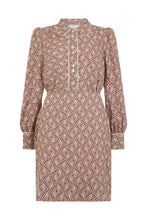 Load image into Gallery viewer, Eleanor Mini Dress Diamond Geo Maroon
