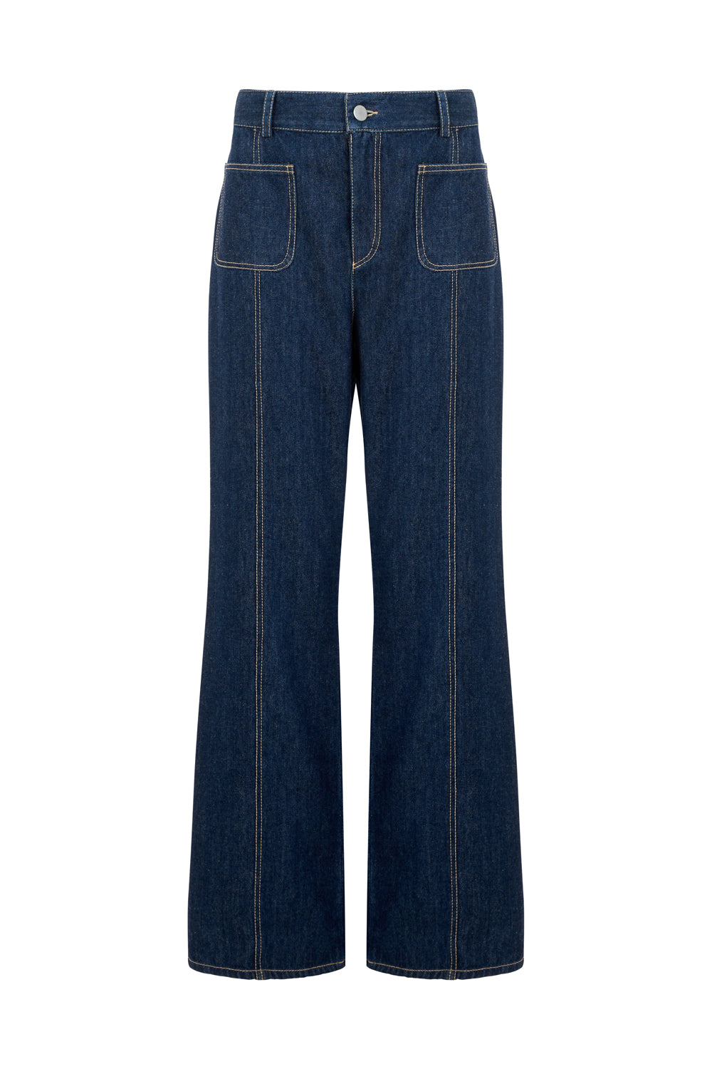 Denim Jean with  Patch Pockets and a Bootcut Leg