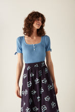 Load image into Gallery viewer, Rib Short Sleeve T Shirt Blue
