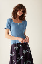 Load image into Gallery viewer, Rib Short Sleeve T Shirt Blue
