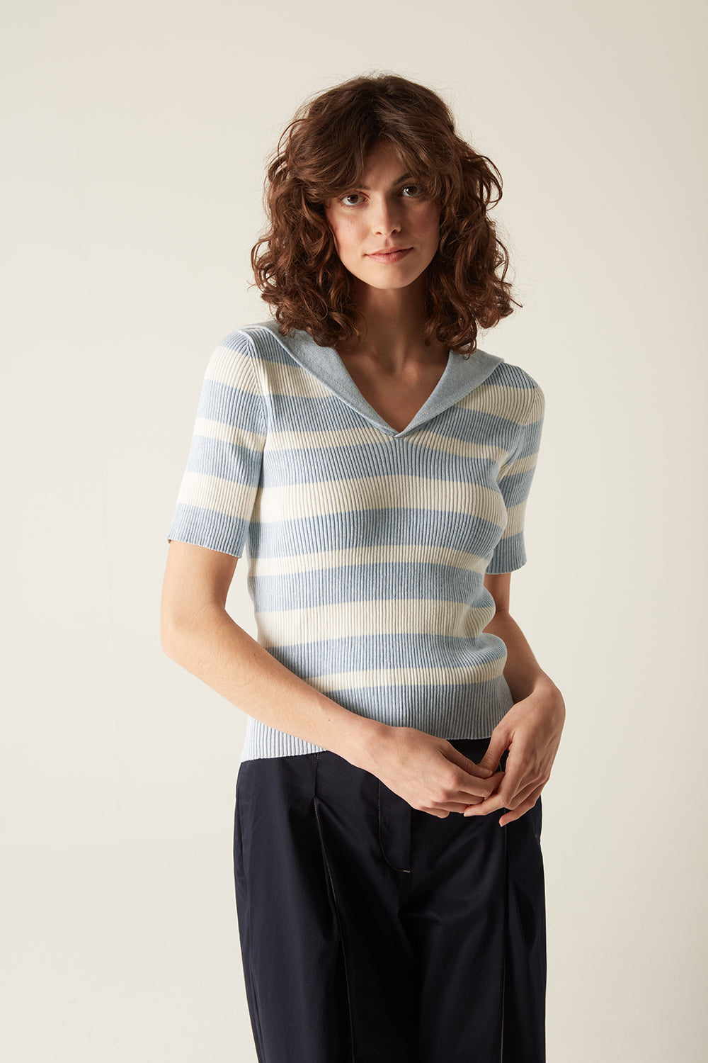 Lee Organic Blue Short Sleeve Knit