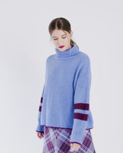 Load and play video in Gallery viewer, Roll Neck Jumper Sky Blue
