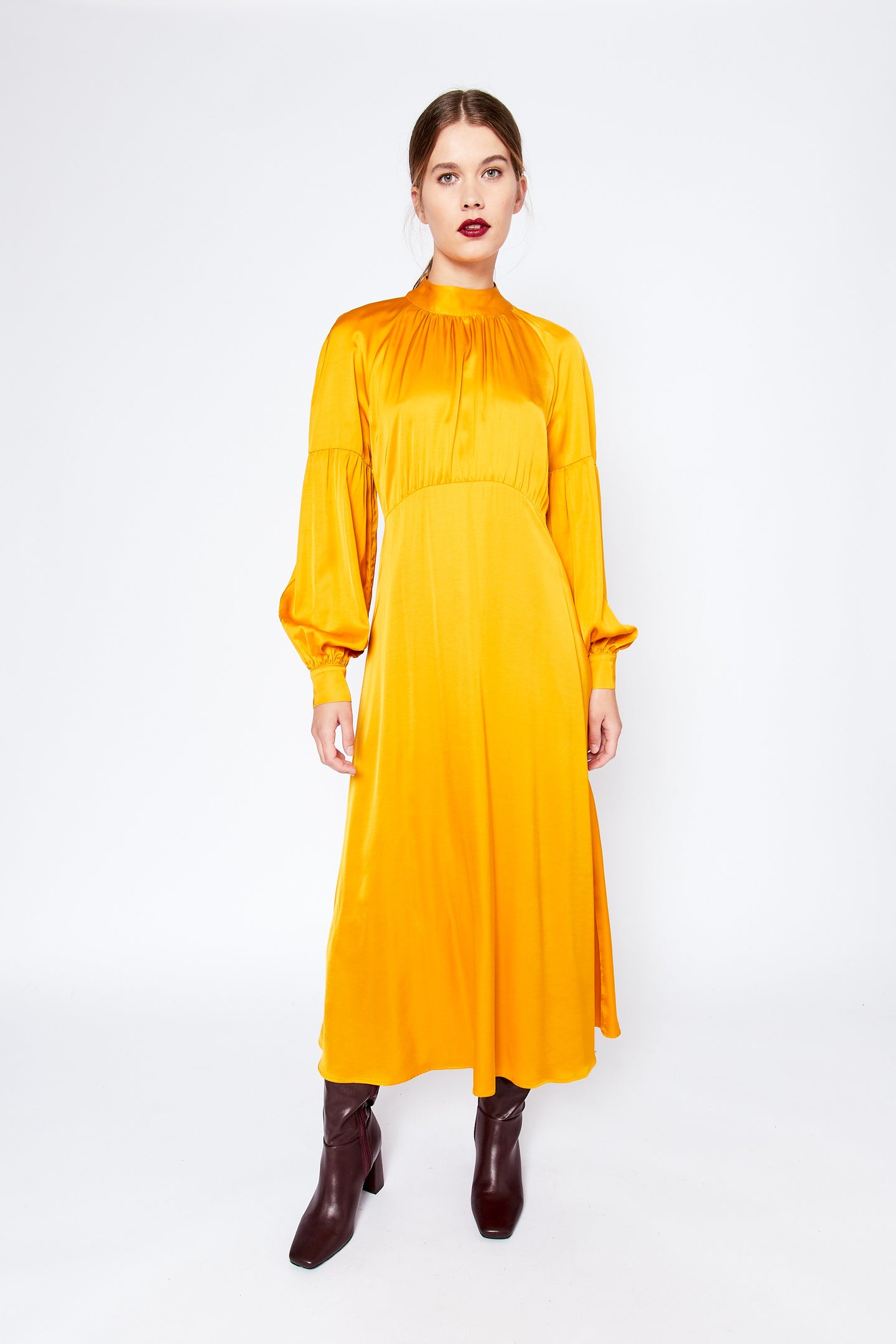 Saffron High Neck Dress