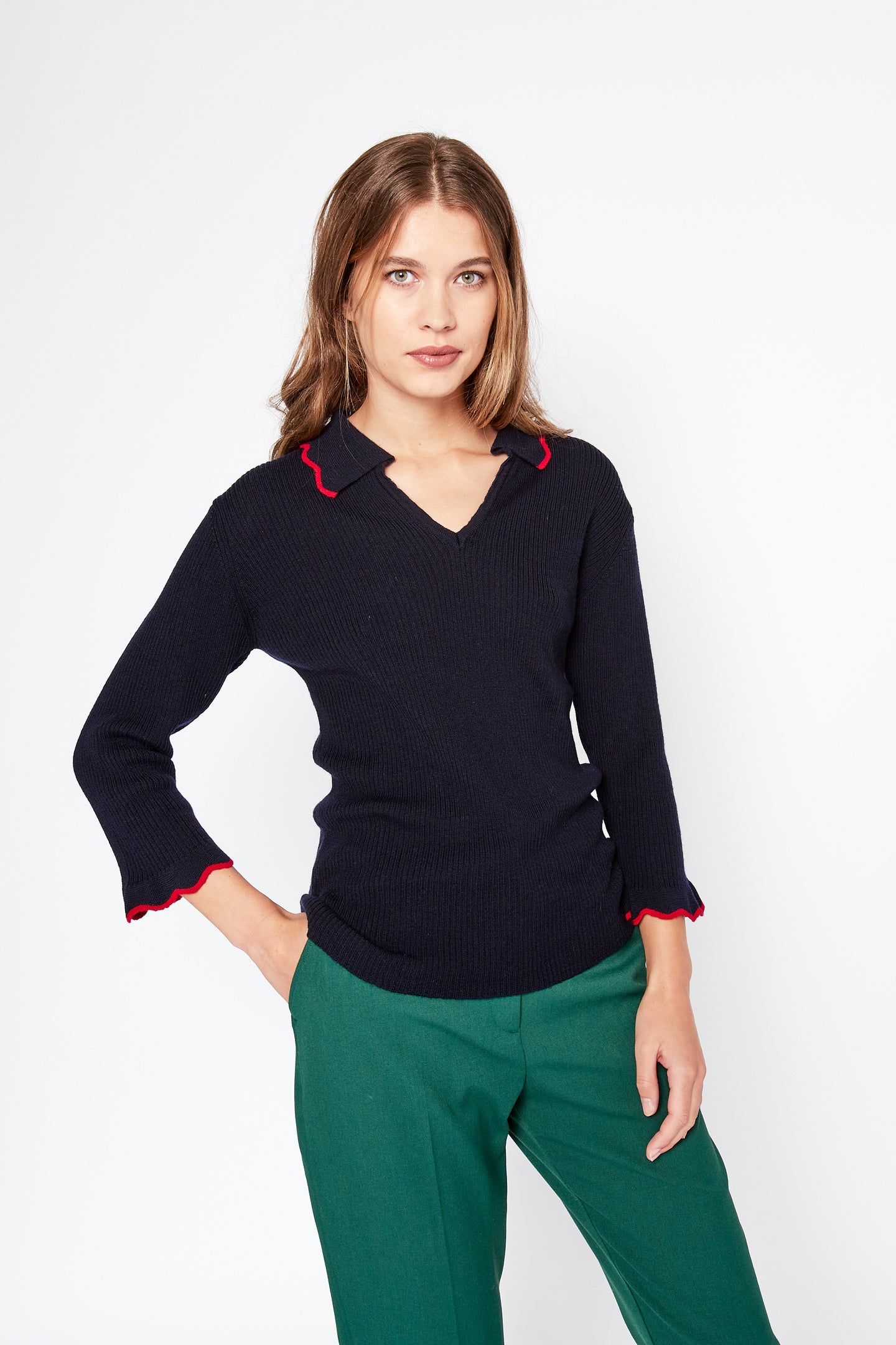 Merino Wool 3/4 Sleeve Jumper