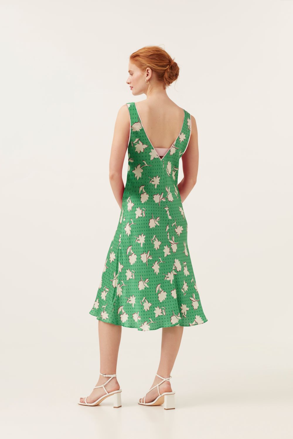 Polka Dot Floral Slip Dress Mirla Beane