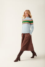 Load image into Gallery viewer, Cashmere Mix Stripe High Neck Jumper
