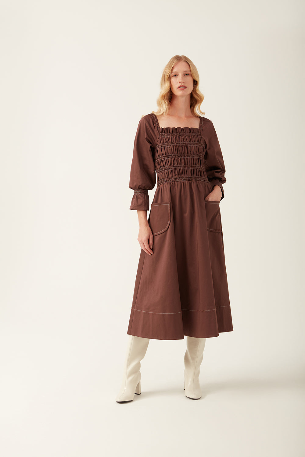 Teja Dress Maroon
