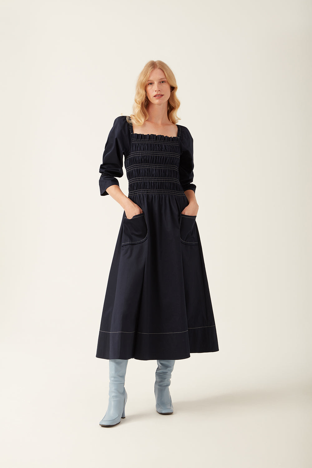 Teja Dress Navy